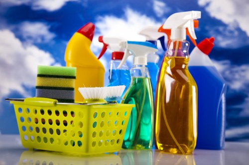 Oven cleaning team using recyclable waste sorting and sustainable service practices in Canary Wharf
