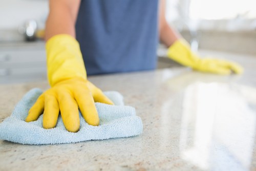 Technician checking an oven before cleaning begins