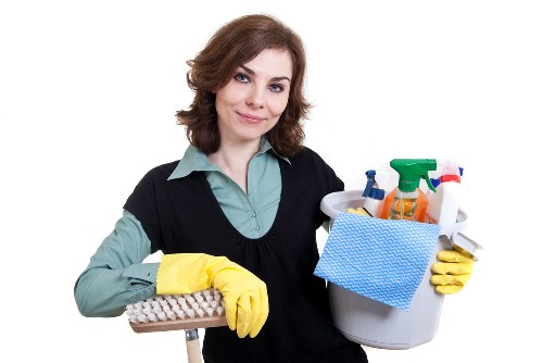 Local office cleaning team working in a Canarywharf commercial building